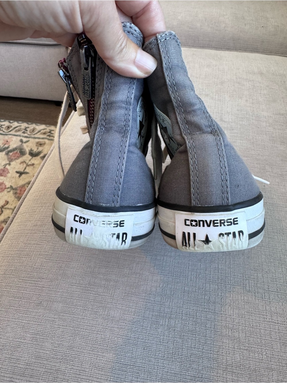 Converse Chuck Taylor All Star Double Zip High Top Sneakers Gray Women’s 7 - Picture 6 of 7